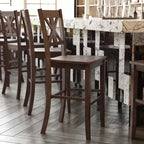 Flash Furniture Gwendolyn, lot de 2 tabourets de bar modernes de style rustique en bois massif de qualité commerciale, hauteur comptoir