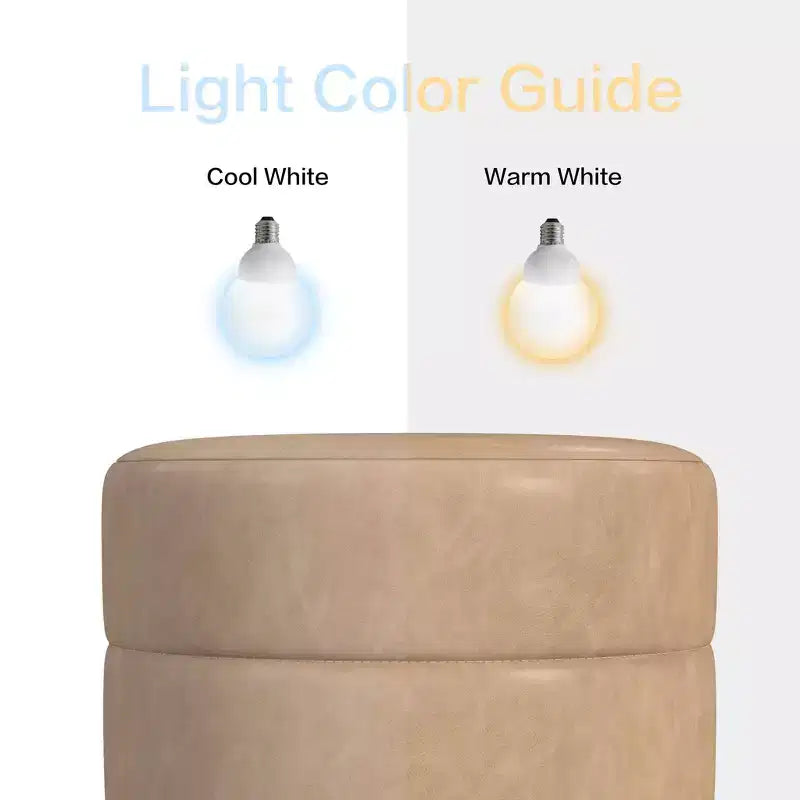 Pouffe rond rembourré - HomePop