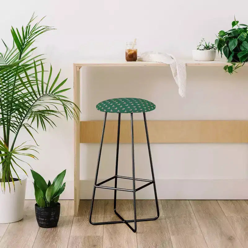 Tabouret de bar Maritza Lisa motif feuille rose rétro - Deny Designs