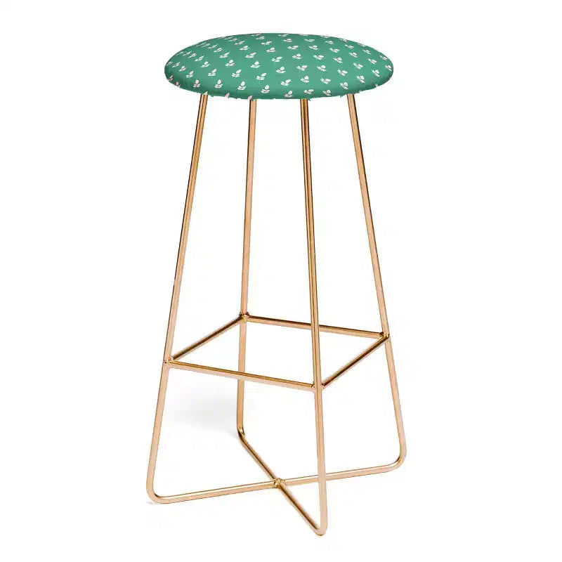 Tabouret de bar Maritza Lisa motif feuille rose rétro - Deny Designs