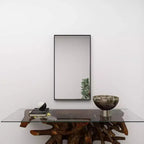 Miroir mural rectangulaire contemporain en bois avec cadre fin et minimaliste - Olivia & May