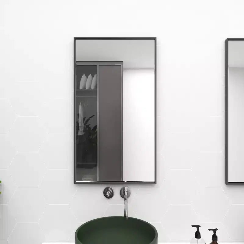 Miroir mural rectangulaire contemporain en bois avec cadre fin et minimaliste - Olivia & May