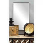 Miroir mural rectangulaire contemporain en bois avec cadre fin et minimaliste - Olivia & May
