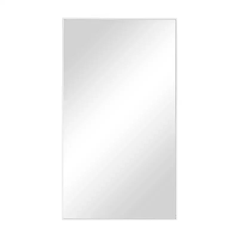 Miroir mural rectangulaire contemporain en bois avec cadre fin et minimaliste - Olivia & May