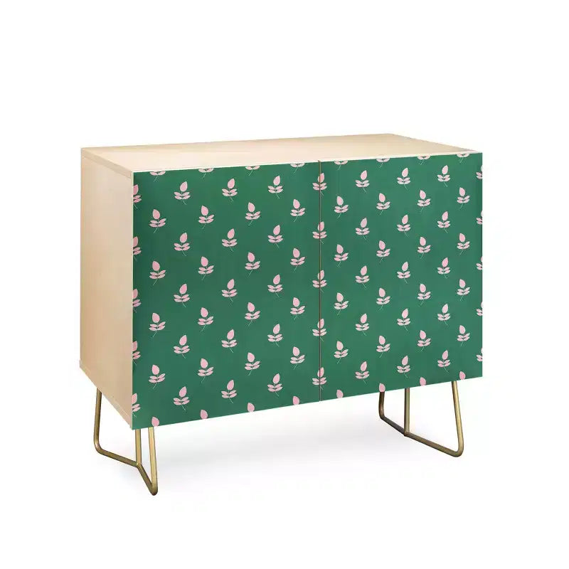 Buffet Maritza Lisa motif feuilles rétro rose - Deny Designs