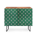 Maritza Lisa Retro Pink Leaf Pattern Credenza - Deny Designs