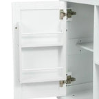 Îlot de cuisine avec comptoir abattant, chariot de cuisine avec 5 roues, armoire de rangement et 3 tiroirs - ModernLuxe