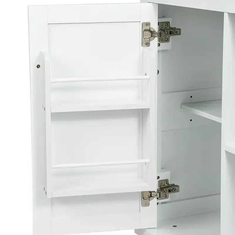 Îlot de cuisine avec comptoir abattant, chariot de cuisine avec 5 roues, armoire de rangement et 3 tiroirs - ModernLuxe