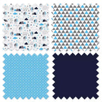 Bacati - Panier à linge pour garçons Woodlands Aqua/Navy/Gray avec cadre en bois