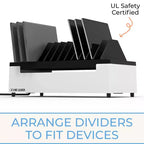 Stand Steady Line Leader Station de charge ouverte de bureau pour jusqu'à 12 appareils - Blanc