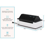 Stand Steady Line Leader Station de charge ouverte de bureau pour jusqu'à 12 appareils - Blanc