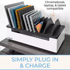 Stand Steady Line Leader Station de charge ouverte de bureau pour jusqu'à 12 appareils - Blanc