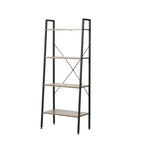 Bibliothèque échelle à 4 étagères LuxenHome 58,3 x 23,62 L en bois et métal. Marron