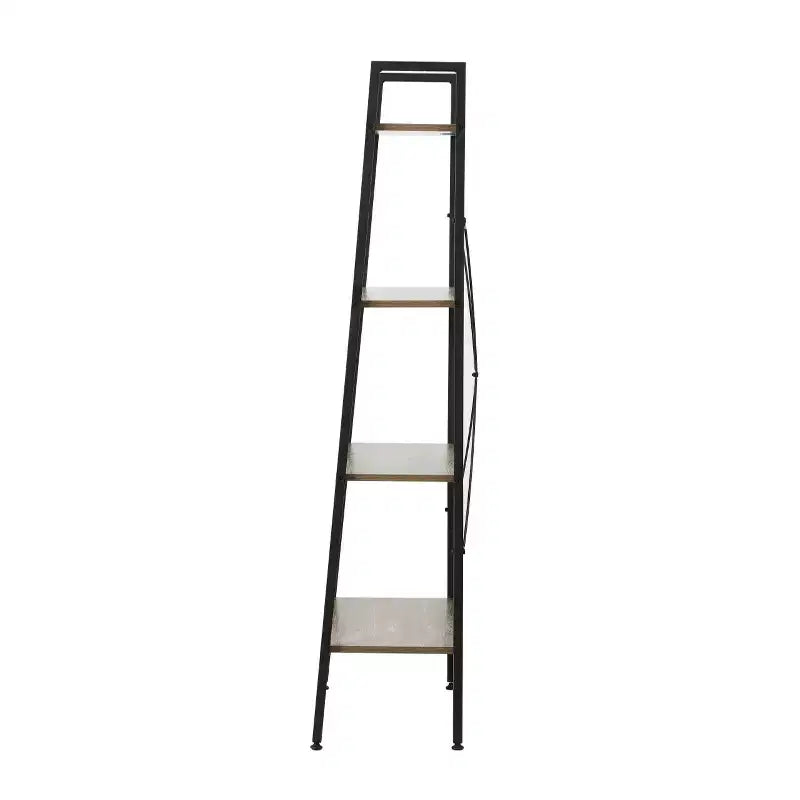 Bibliothèque échelle à 4 étagères LuxenHome 58,3 x 23,62 L en bois et métal. Marron