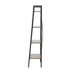 Bibliothèque échelle à 4 étagères LuxenHome 58,3 x 23,62 L en bois et métal. Marron