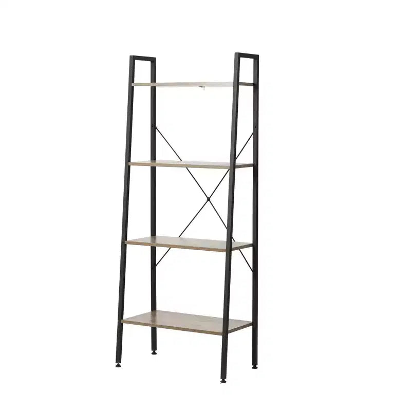 Bibliothèque échelle à 4 étagères LuxenHome 58,3 x 23,62 L en bois et métal. Marron