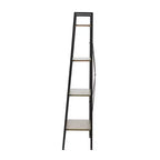 Bibliothèque échelle à 4 étagères LuxenHome 58,3 x 23,62 L en bois et métal. Marron