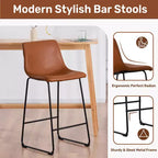 FERPIT Tabourets de bar de comptoir modernes en similicuir rembourrés avec cadre en métal, lot de 2