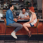 FERPIT Tabourets de bar de comptoir modernes en similicuir rembourrés avec cadre en métal, lot de 2