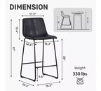 FERPIT Tabourets de bar de comptoir modernes en similicuir rembourrés avec cadre en métal, lot de 2