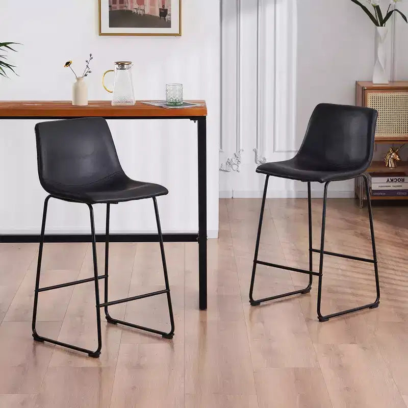 FERPIT Tabourets de bar de comptoir modernes en similicuir rembourrés avec cadre en métal, lot de 2