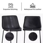 FERPIT Tabourets de bar de comptoir modernes en similicuir rembourrés avec cadre en métal, lot de 2