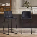 FERPIT Tabourets de bar de comptoir modernes en similicuir rembourrés avec cadre en métal, lot de 2