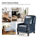 Lot de 2 fauteuils inclinables Deborah modernes en bois et cuir véritable avec clous décoratifs pour le salon et la chambre | ART OF LIVING DESIGNS