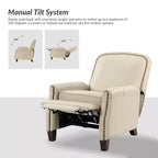 Lot de 2 fauteuils inclinables Deborah modernes en bois et cuir véritable avec clous décoratifs pour le salon et la chambre | ART OF LIVING DESIGNS
