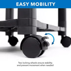 Mount-It! Meuble d'imprimante mobile à 3 niveaux avec tiroir | Chariot d'imprimante réglable en hauteur avec 4 roulettes pivotantes et gestion des câbles | Support d'imprimante roulant