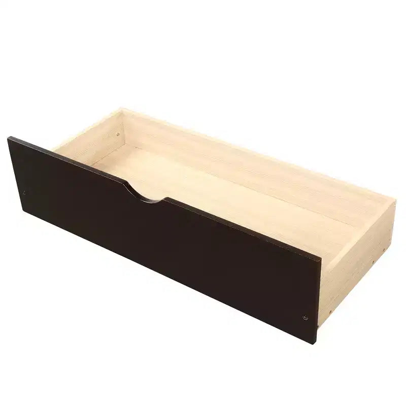 Lit plateforme de rangement en bois pour lits jumeaux avec lit gigogne/deux tiroirs-ModernLuxe