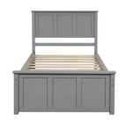 Lit plateforme de rangement en bois pour lits jumeaux avec lit gigogne/deux tiroirs-ModernLuxe