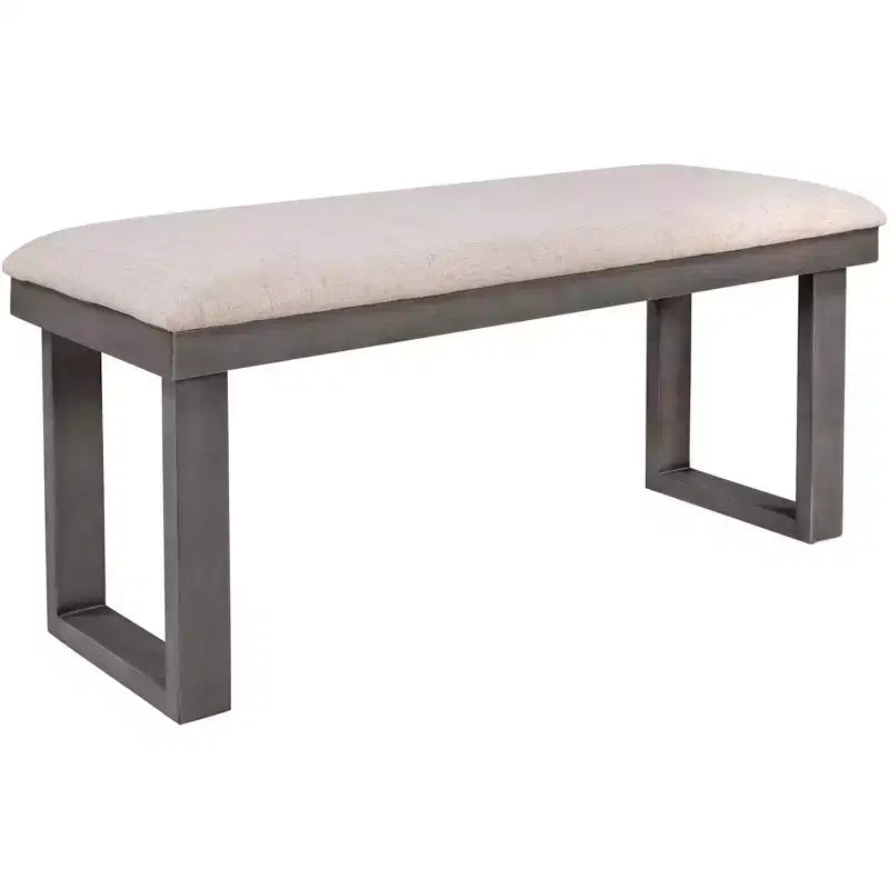 Ensemble de salle à manger rustique 6 pièces en bois avec chaises et banc, gris - ModernLuxe