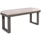 Ensemble de salle à manger rustique 6 pièces en bois avec chaises et banc, gris - ModernLuxe
