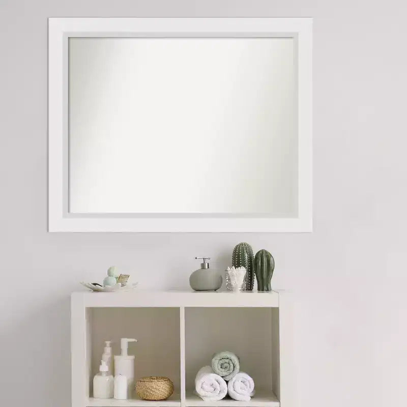 Miroir mural de salle de bain Amanti Art Blanco White, sans biseau