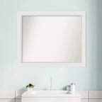 Miroir mural de salle de bain Amanti Art Blanco White, sans biseau