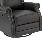 Fauteuil inclinable manuel Irène en cuir véritable, 77,5 cm de large, avec accoudoirs roulés | ART OF LIVING DESIGNS