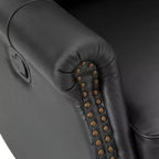 Fauteuil inclinable manuel Irène en cuir véritable, 77,5 cm de large, avec accoudoirs roulés | ART OF LIVING DESIGNS