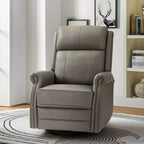 Fauteuil inclinable manuel Irène en cuir véritable, 77,5 cm de large, avec accoudoirs roulés | ART OF LIVING DESIGNS