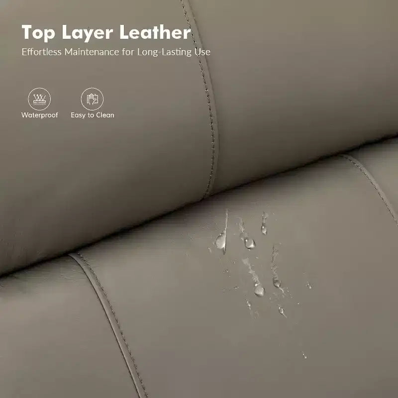 Fauteuil inclinable manuel Irène en cuir véritable, 77,5 cm de large, avec accoudoirs roulés | ART OF LIVING DESIGNS