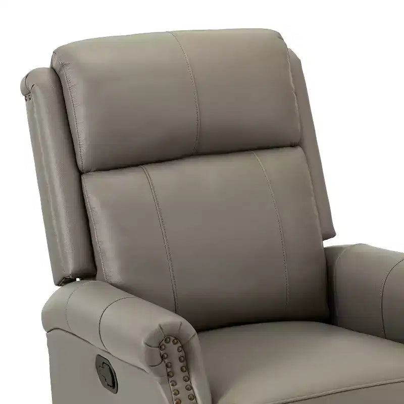 Fauteuil inclinable manuel Irène en cuir véritable, 77,5 cm de large, avec accoudoirs roulés | ART OF LIVING DESIGNS
