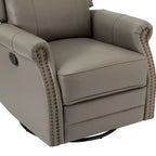 Fauteuil inclinable manuel Irène en cuir véritable, 77,5 cm de large, avec accoudoirs roulés | ART OF LIVING DESIGNS