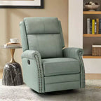 Fauteuil inclinable manuel Irène en cuir véritable, 77,5 cm de large, avec accoudoirs roulés | ART OF LIVING DESIGNS