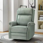 Fauteuil inclinable manuel Irène en cuir véritable, 77,5 cm de large, avec accoudoirs roulés | ART OF LIVING DESIGNS