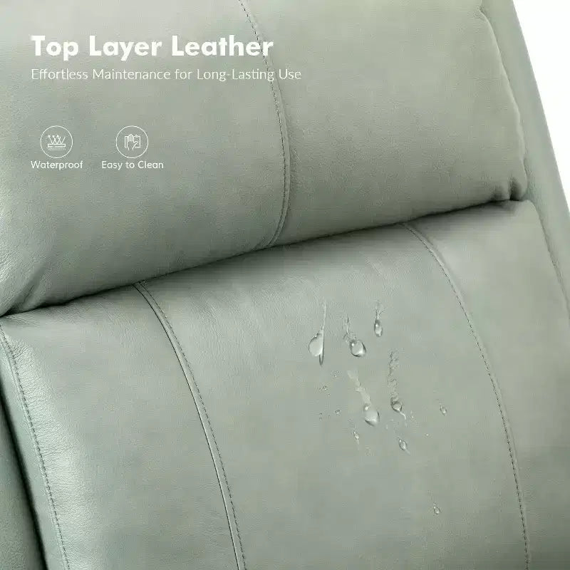 Fauteuil inclinable manuel Irène en cuir véritable, 77,5 cm de large, avec accoudoirs roulés | ART OF LIVING DESIGNS