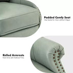 Fauteuil inclinable manuel Irène en cuir véritable, 77,5 cm de large, avec accoudoirs roulés | ART OF LIVING DESIGNS