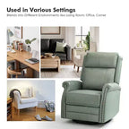 Fauteuil inclinable manuel Irène en cuir véritable, 77,5 cm de large, avec accoudoirs roulés | ART OF LIVING DESIGNS