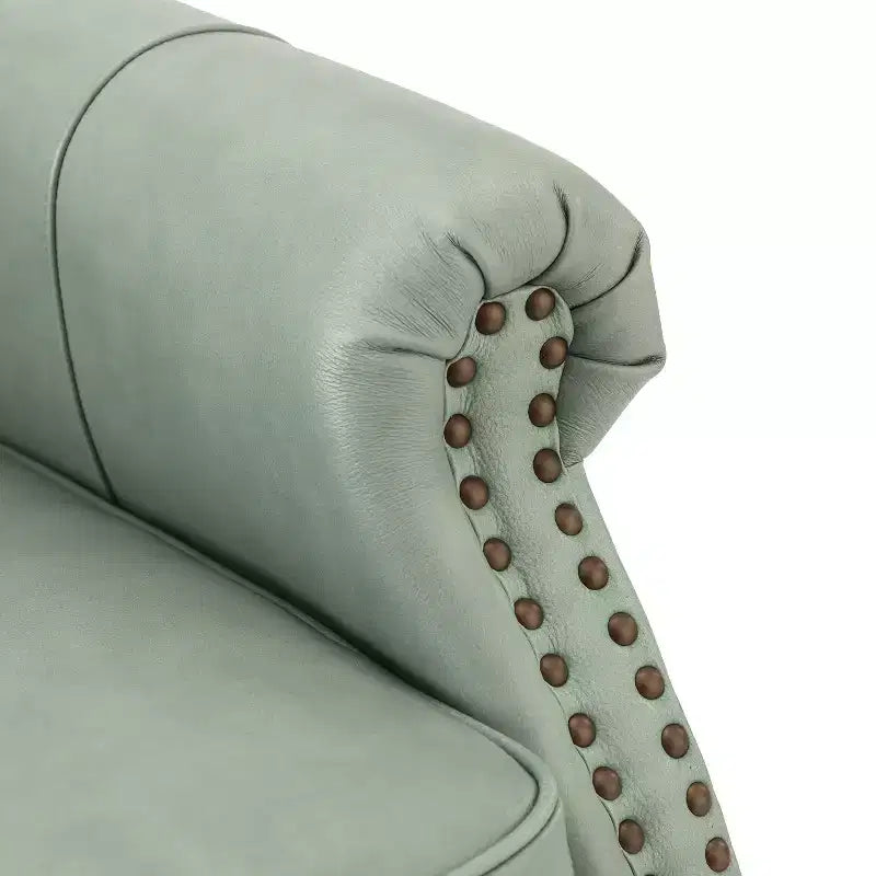 Fauteuil inclinable manuel Irène en cuir véritable, 77,5 cm de large, avec accoudoirs roulés | ART OF LIVING DESIGNS