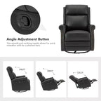 Fauteuil inclinable manuel Irène en cuir véritable, 77,5 cm de large, avec accoudoirs roulés | ART OF LIVING DESIGNS