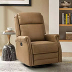 Fauteuil inclinable manuel Irène en cuir véritable, 77,5 cm de large, avec accoudoirs roulés | ART OF LIVING DESIGNS